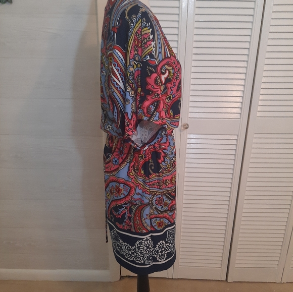 New directions cold shoulder paisley dress sz PM *P - Picture 3 of 6